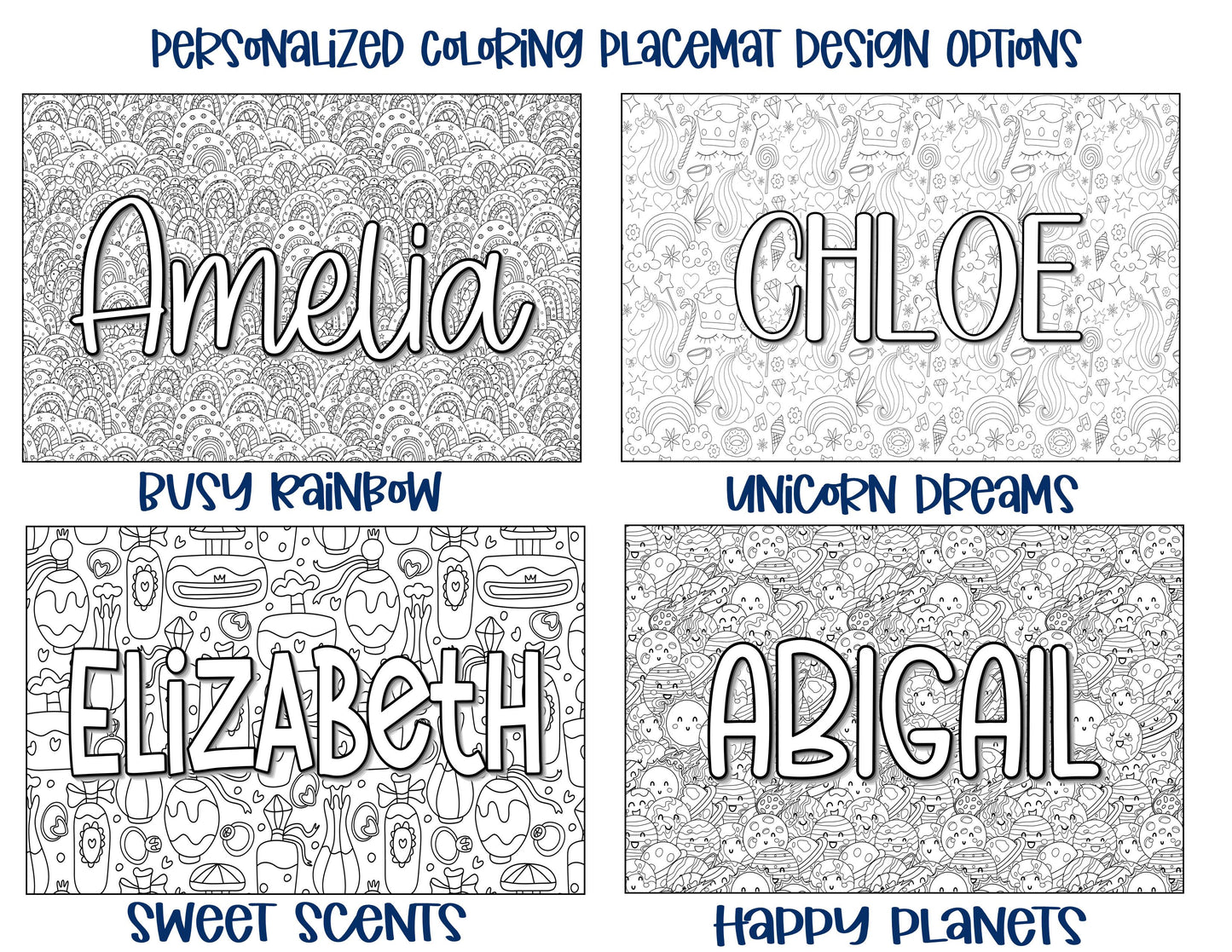 Personalized Coloring Name Placemat