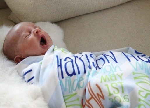 Personalized Baby Name Blanket Classic Design The Harrison