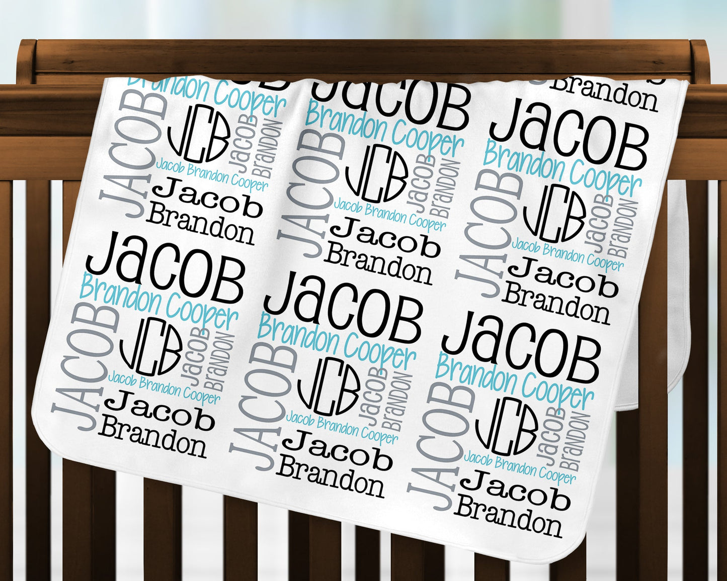 Personalized Baby Boy Blanket - Newborn Swaddle Blanket